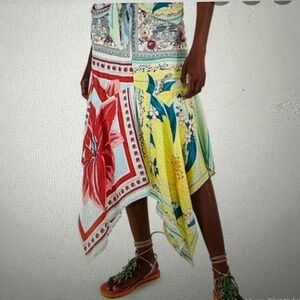 Farm Rio Azalea Asymmetrical Midi Skirt. NWT.